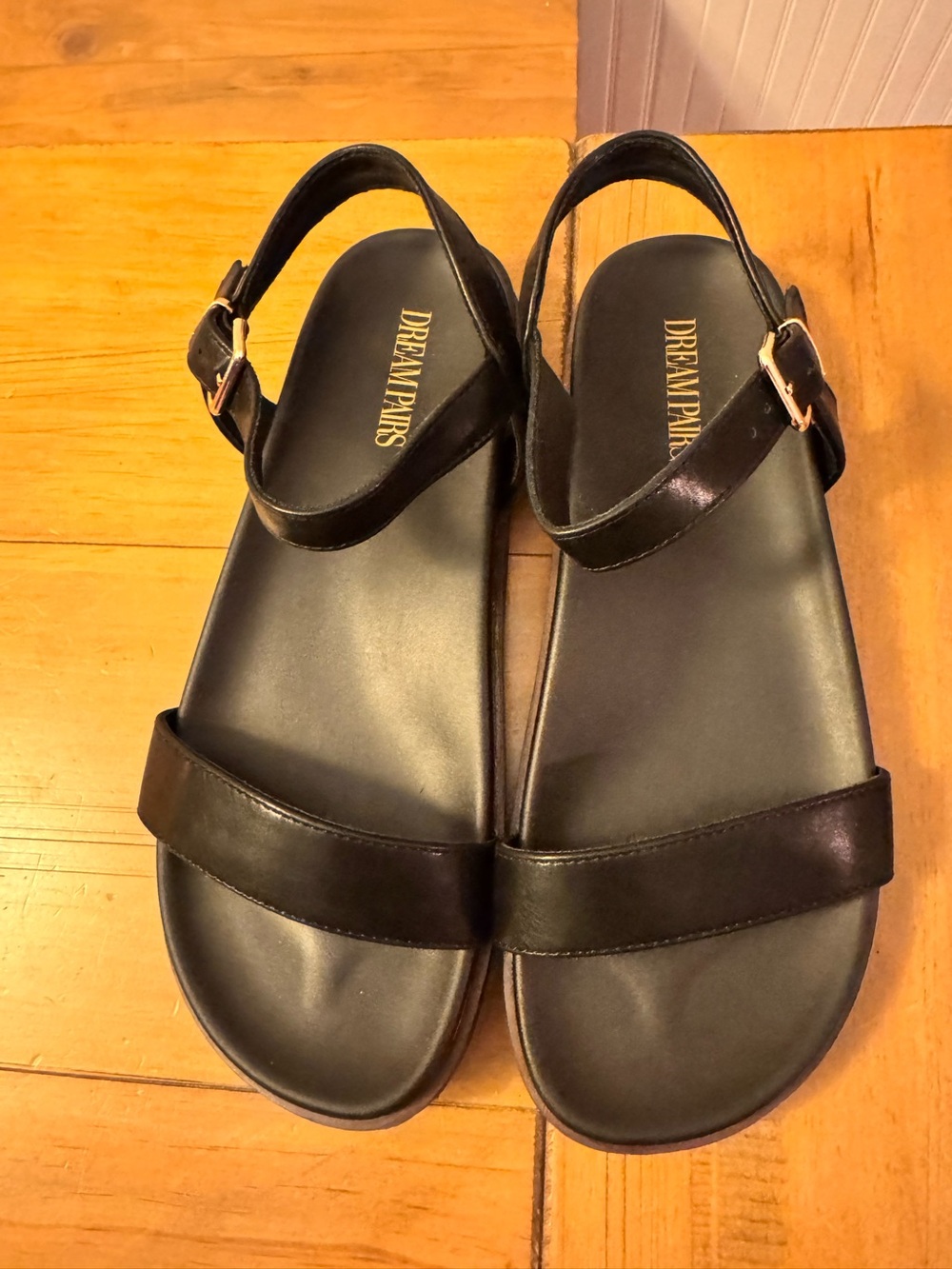 Dream Pairs Black Women's Slingback Leather Sandals size 7